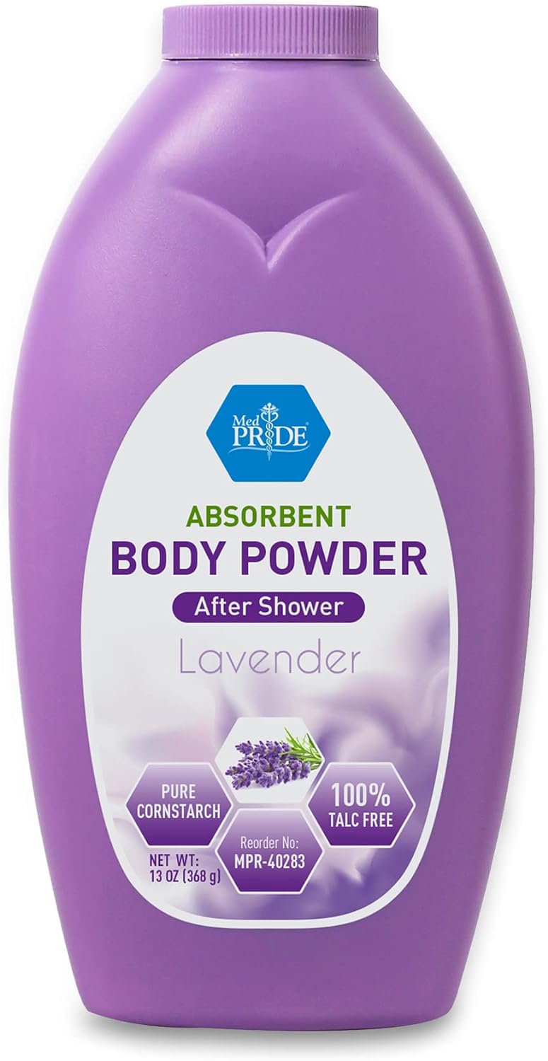 MedPride Body Powder w/seal - Lavender Bottle 13 oz, 24/cs.