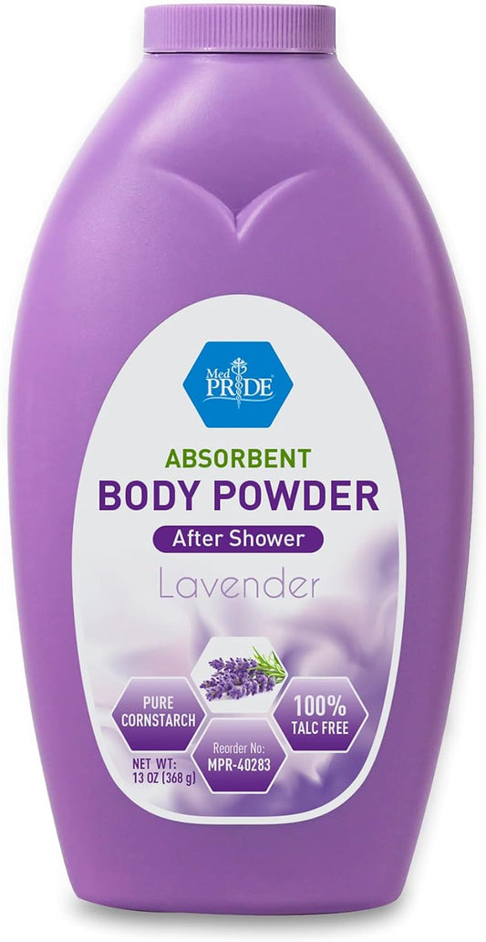 MedPride Body Powder w/seal - Lavender Bottle 13 oz, 24/cs.