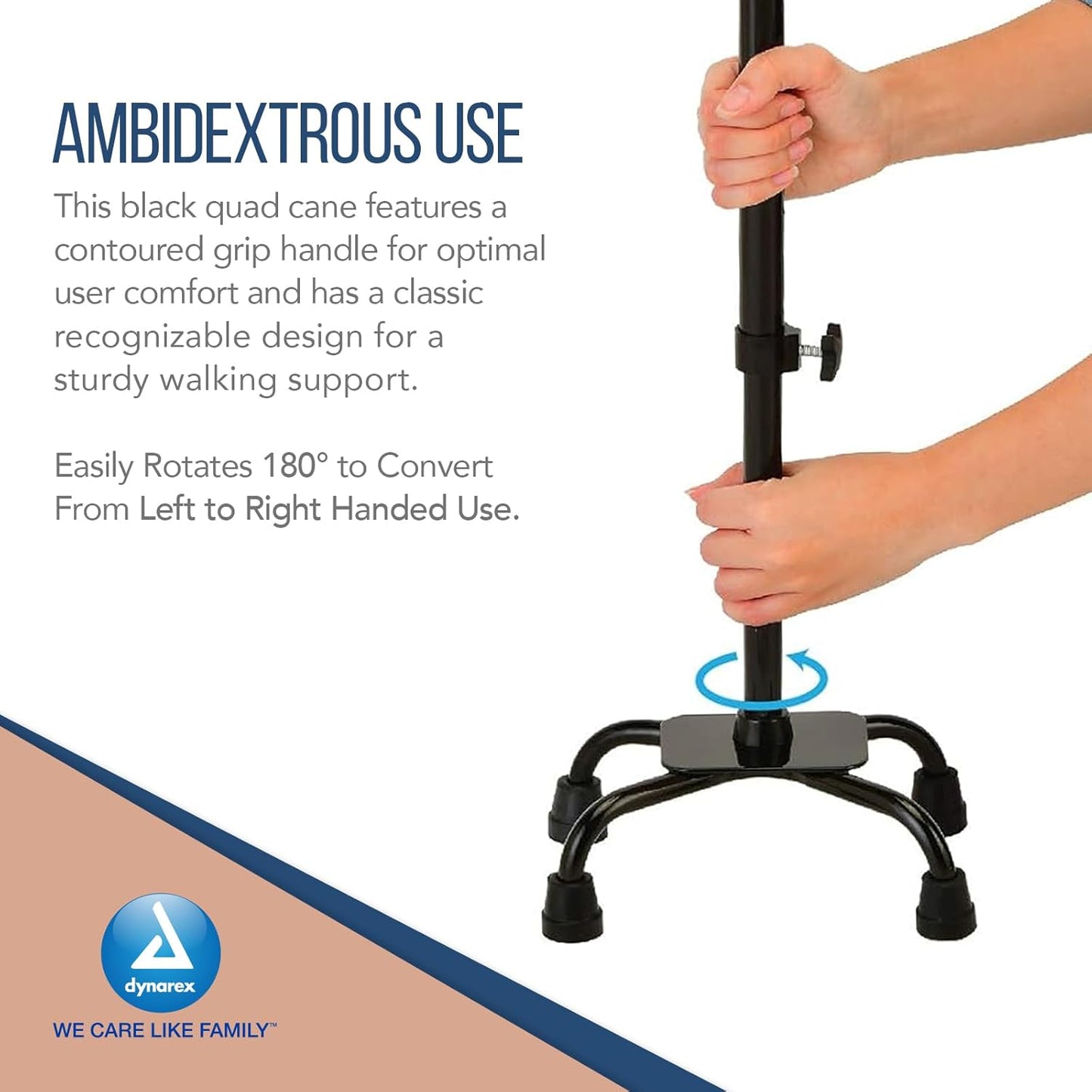 Dynarex Quad Cane - Small Base, Adult, 4boxes/case (4 Count)
