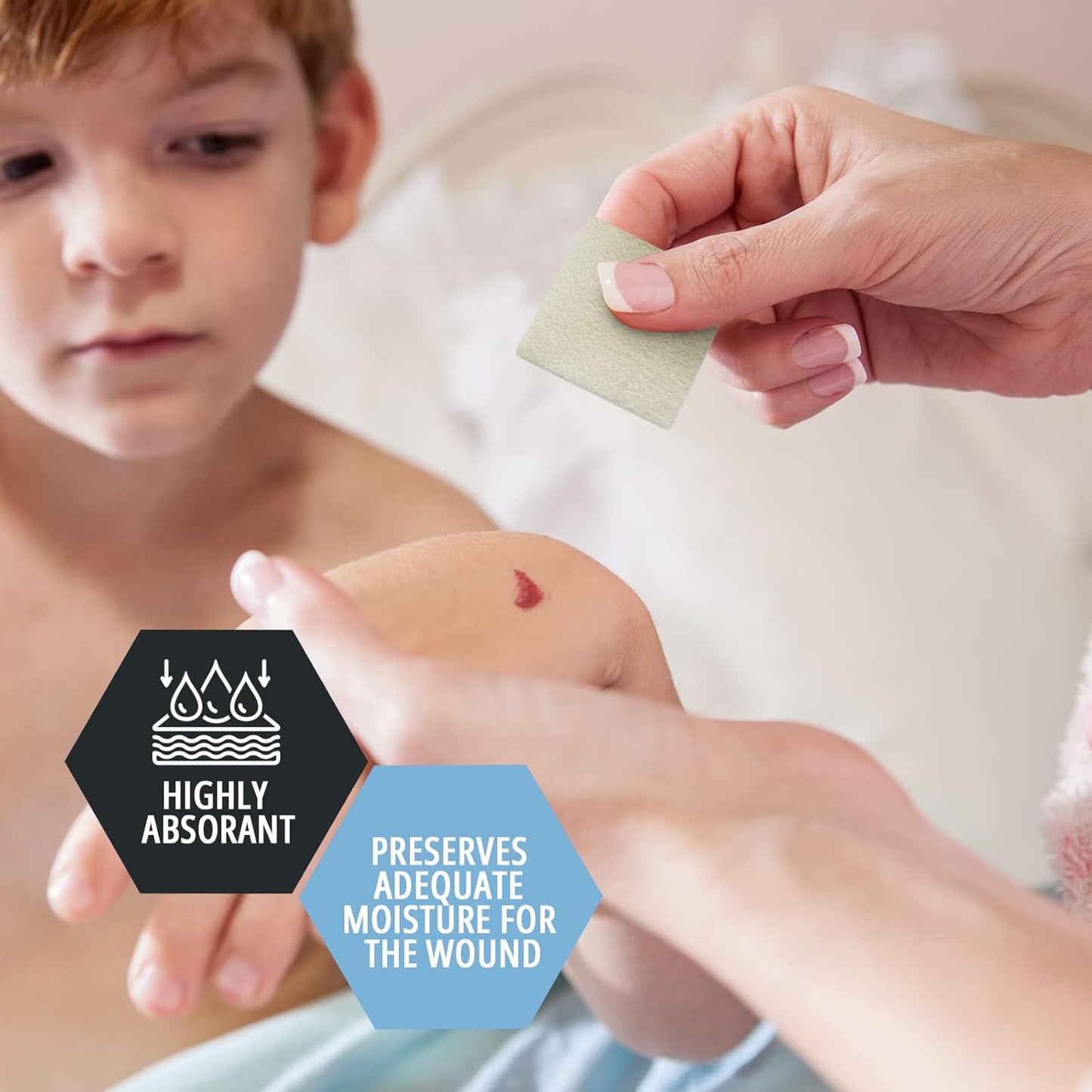 MedPride Calcium Alginate Dressing 2"x2” Wound Dressing Pads, 10/Box, Case of 20 (200 Count)