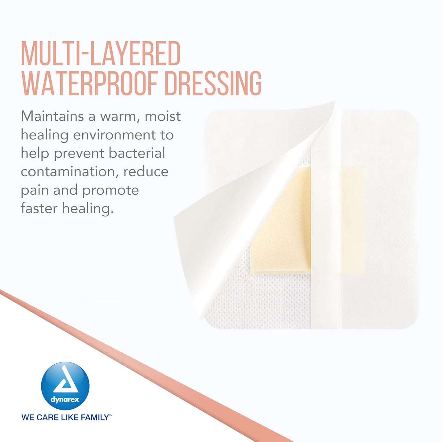 Dynarex DynaFoam - Waterproof Bordered Foam  10ea/bx, 12bxs/cs (1200 Count)