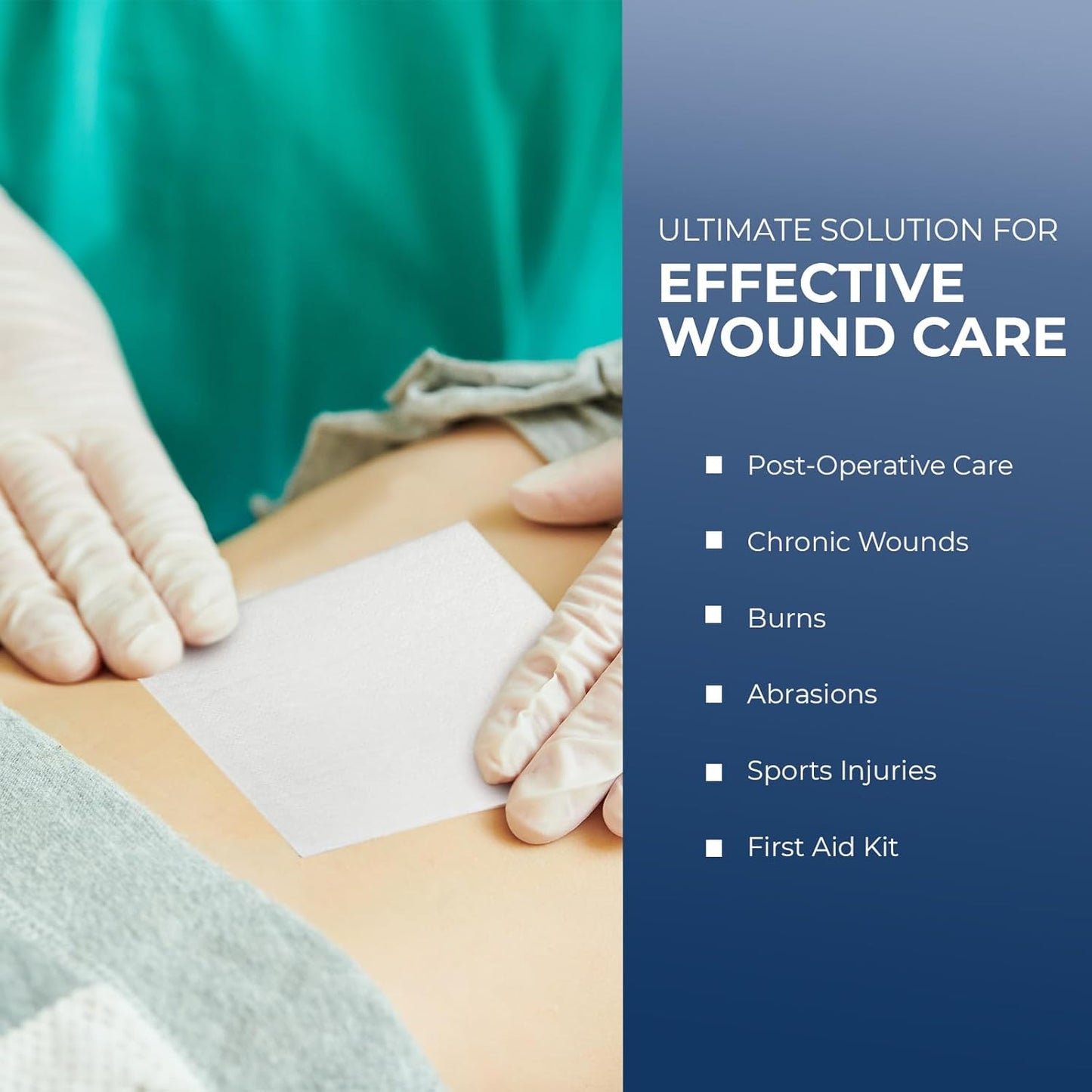 MedPride Sterile Non-Adherent Pads 3"x 8"| Non-Adhesive Wound Dressing | Highly Absorbent & Non-Stick 50/box, Case of 12 (600 Count)