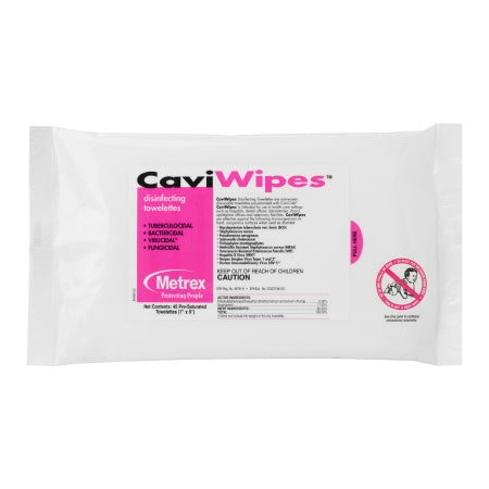 CaviWipes CaviWipes Surface Disinfectant Premoistened Alcohol Based Manual Pull Wipe 45 Count Soft Pack Alcohol Scent NonSterile
WIPE, DSNFCT CAVIWIPES FLAT PACK (45EA/PK 20PK/CS)