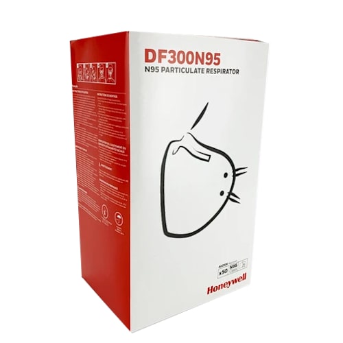Honeywell DF300 Flatfold Disposable Particulate Respirator N95 Face Mask, Regular Size