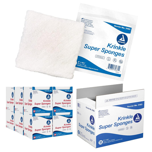 Dynarex Krinkle Super Sponges, 6" x 6.75", 20ea/bx, 12bxs/cs (240 Count)