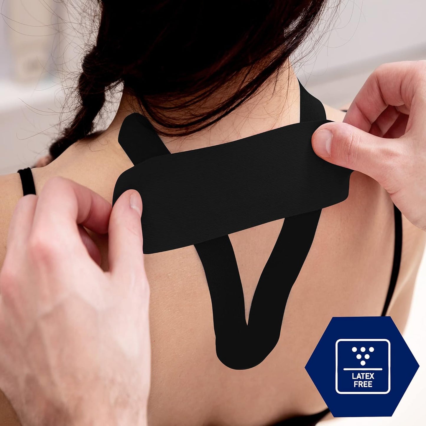 MedPride Kinesiology Tape – Black 2”x5M Latex-Free Athletic Tape for Pain Relief, Injured Muscle Support, 24/Box, Case of 6 (144 Count)