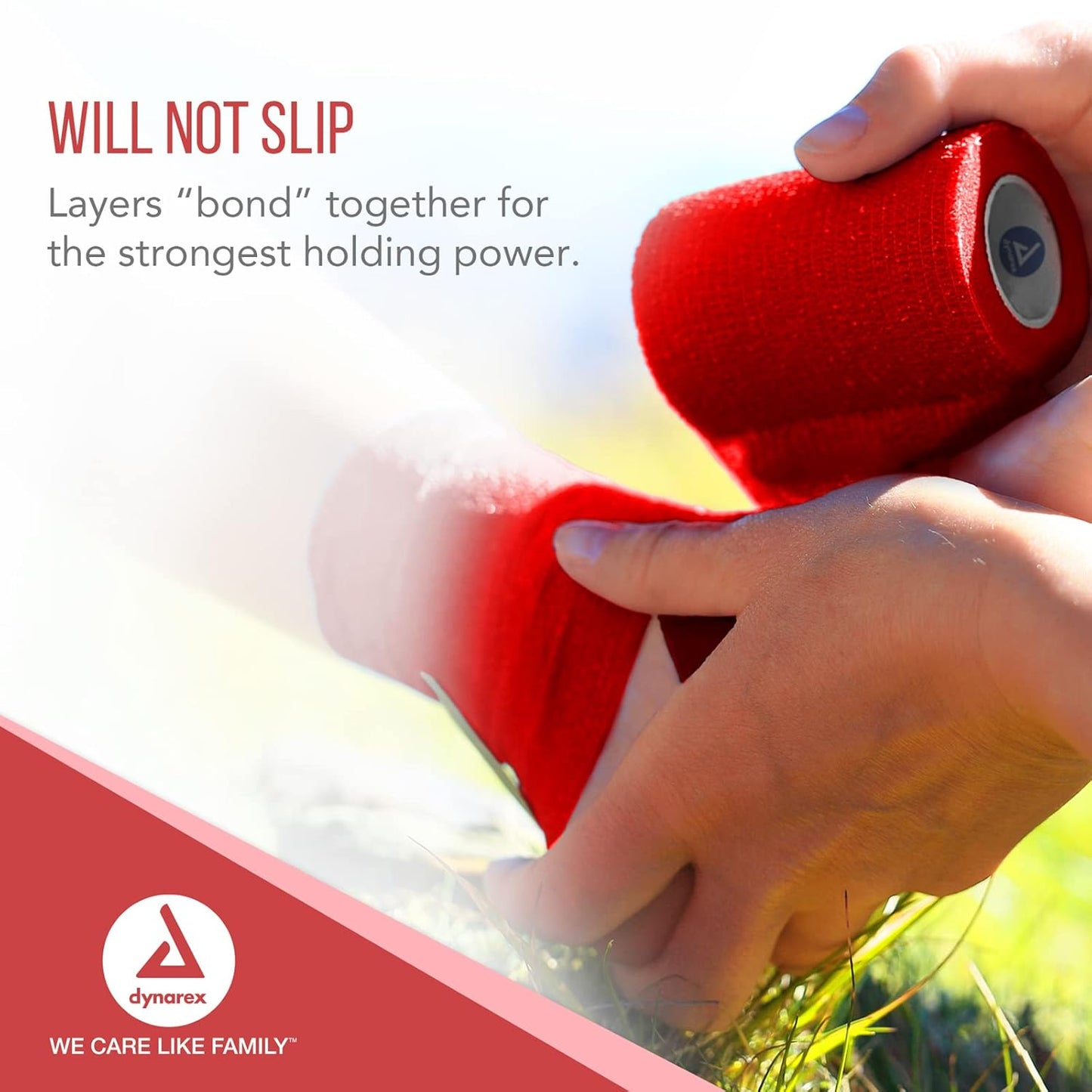 Dynarex Sensi Wrap, Self-Adherent, Red