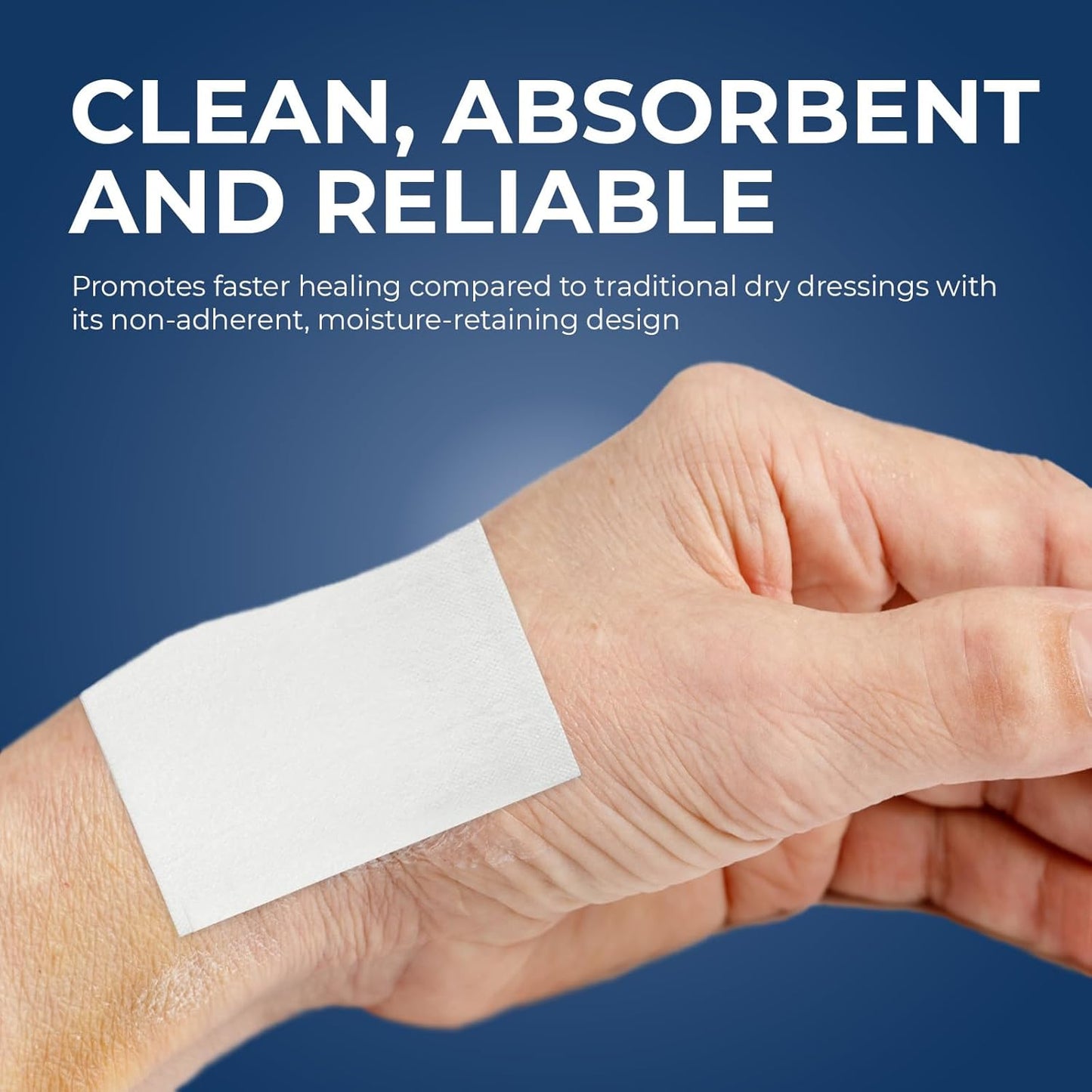 MedPride Sterile Non-Adherent Pads 3"x 8"| Non-Adhesive Wound Dressing | Highly Absorbent & Non-Stick 50/box, Case of 12 (600 Count)