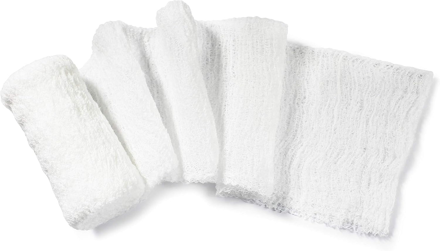 MedPride Krinkle Gauze Roll, Cotton Wound Dressing Sterile Wraps – 6-Ply, 4.5''x4.1 Yds. Case of 100