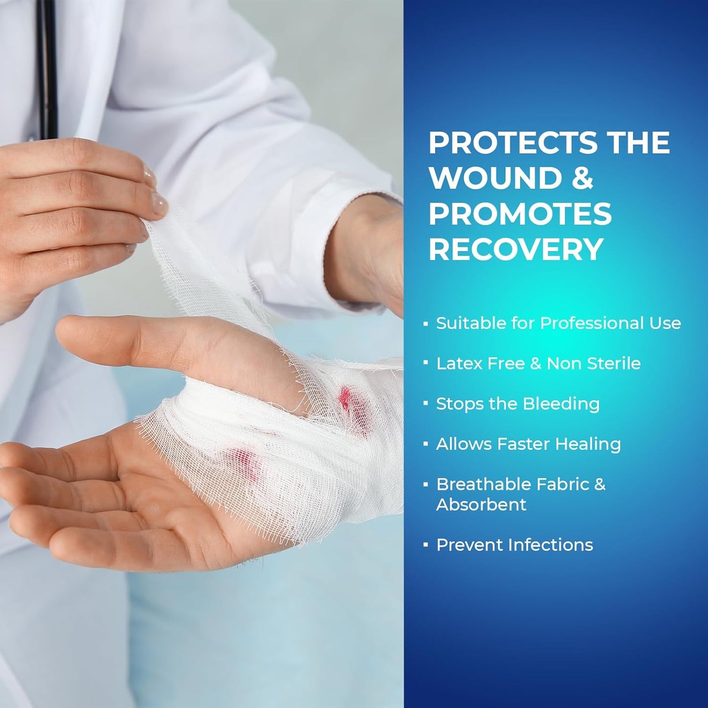 MedPride Conforming Stretch Gauze Bandage Roll -  Sterile - 2"x4.1 yd - 12 Rolls, Case of 8