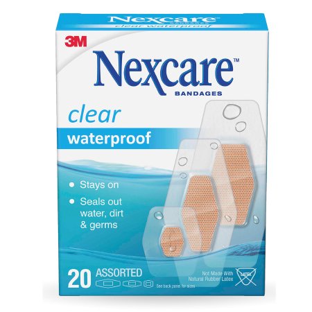3M Nexcare™ Adhesive Strip 3M Nexcare™ 7/8 X 1-1/16 Inch / 1-1/4 X 2-1/2 Inch / 1-1/16 X 2-1/4 Inch Plastic Rectangle Sheer Sterile