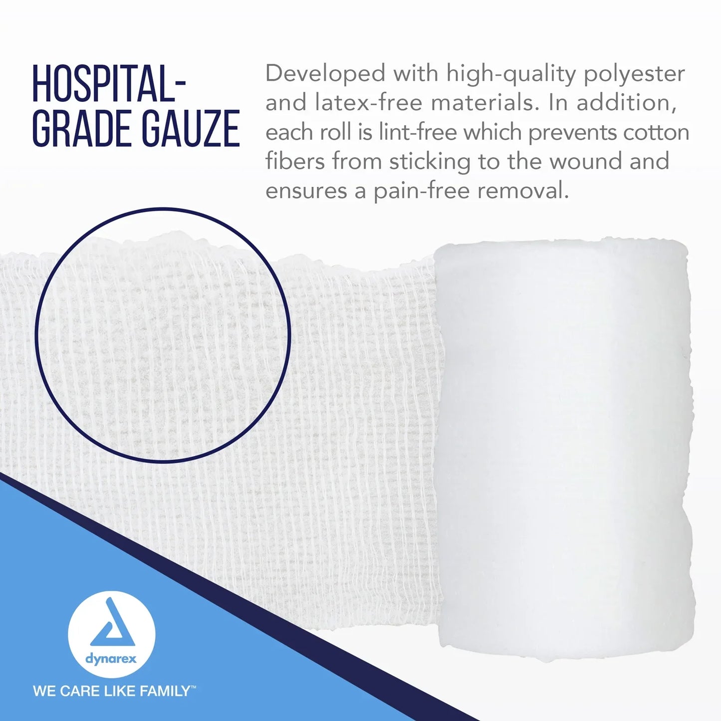 Dynarex Stretch Gauze Bandage Roll - Sterile, 12ea/bx, 8bxs/cs (96 Count)