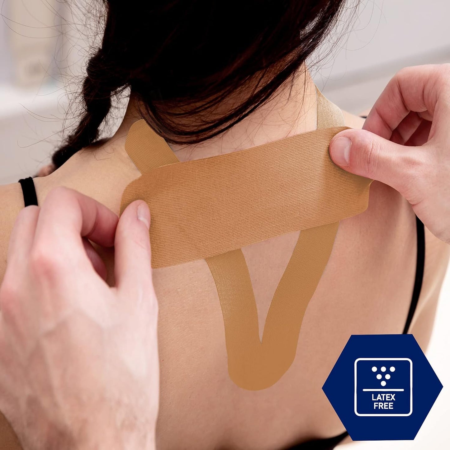 MedPride Kinesiology Tape – Tan 2”x5M Latex-Free Athletic Tape for Pain Relief, Injured Muscle Support, 24/Box, Case of 6 (144 Count)