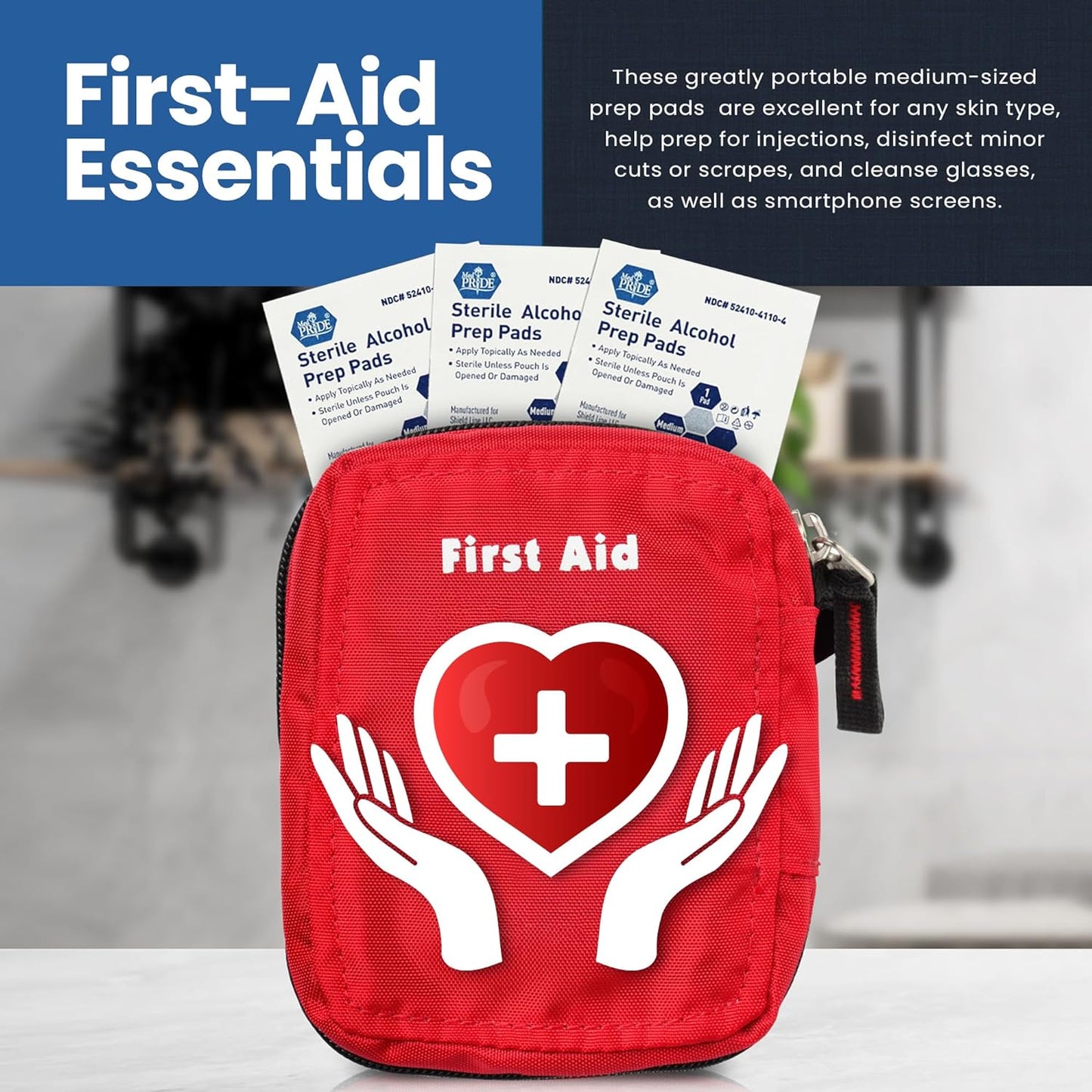 MedPride Sterile Alcohol Prep Pads - Medium - 200 pads, Case of 10 ( 2000 count)