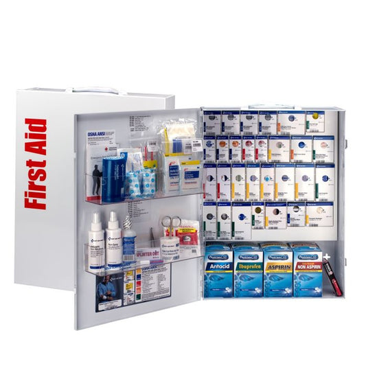 First Aid Only 150 Person XL Metal SmartCompliance First Aid Cabinet With Medication