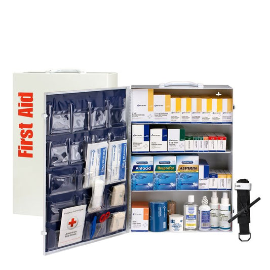 First Aid Only 150 Person ANSI B 4 Shelf First Aid Cabinet, ANSI 2021 Compliant