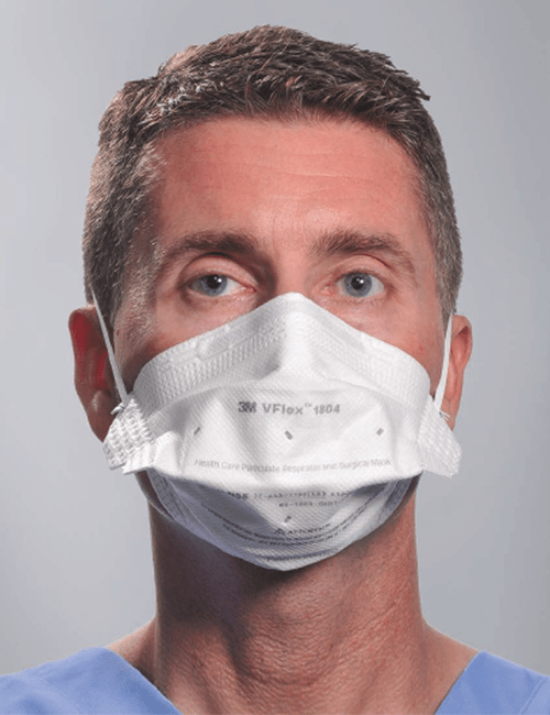 3M 400pcs VFlex 1804 Particulate Respirator N95 Face Mask, Regular Size, Individually wrapped & Flat Fold