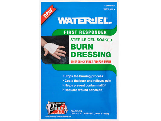 Water Jel First Responder Sterile Burn Dressing - 4" x 4" (60 Dressing - 4 Cartons/15 Each)