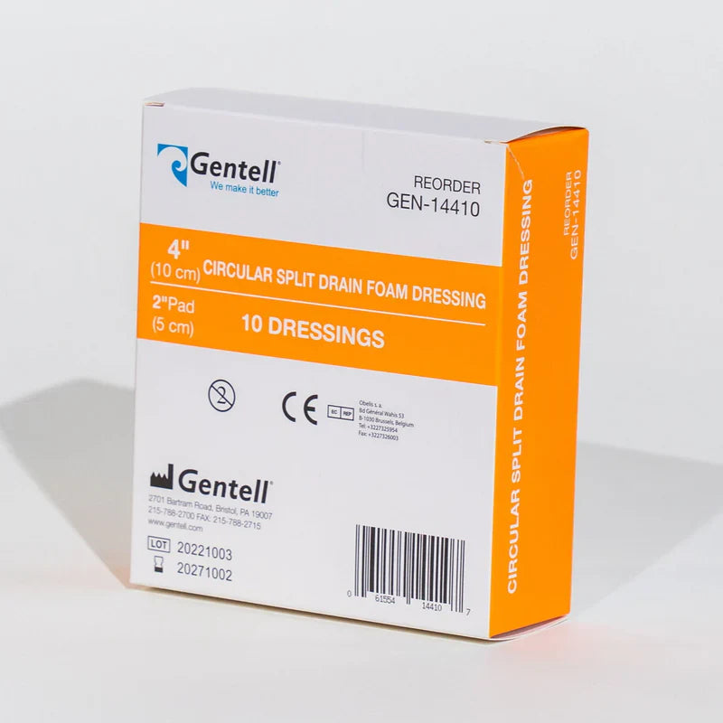 Gentell Circular Split Drain Foam 4" Case (50/CS)