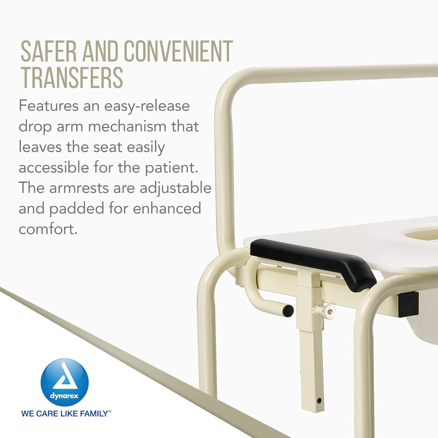 Dynarex Bariatric HD Drop Arm Commode