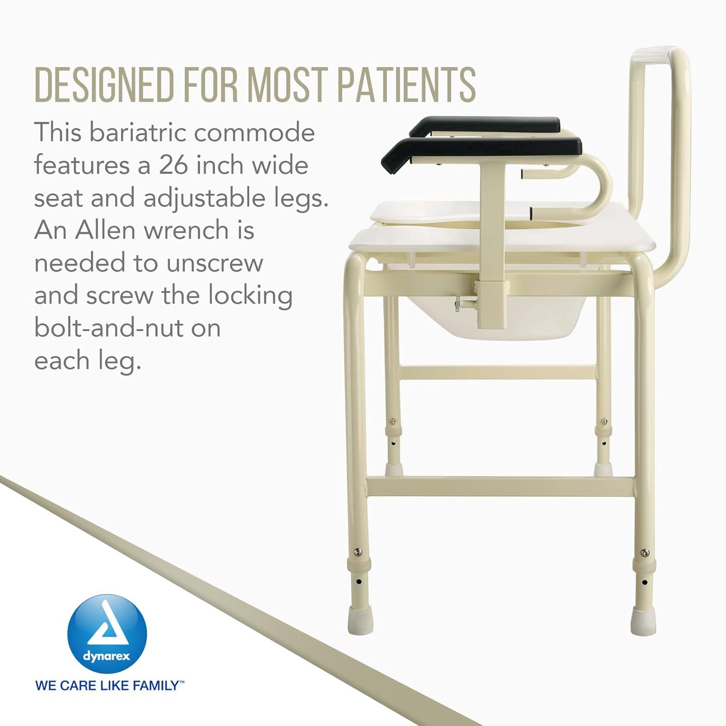 Dynarex Bariatric HD Drop Arm Commode