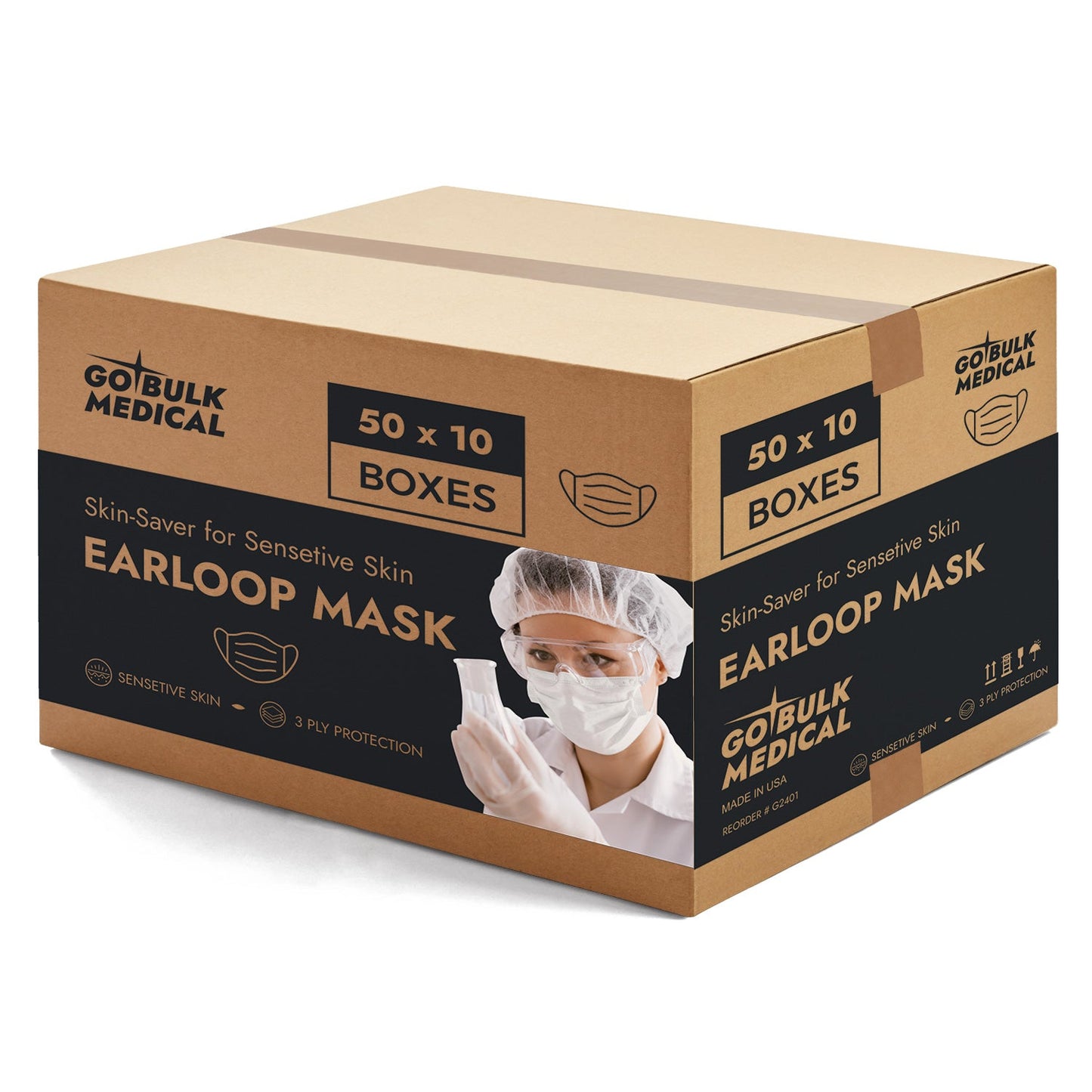 Sensitive Skin Earloop Masks by Pro Gear - Case of 500