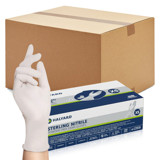 Halyard 2000ct Sterling Nitrile Exam Gloves Powder-Free 3.8 Mil, 9.5" Gray