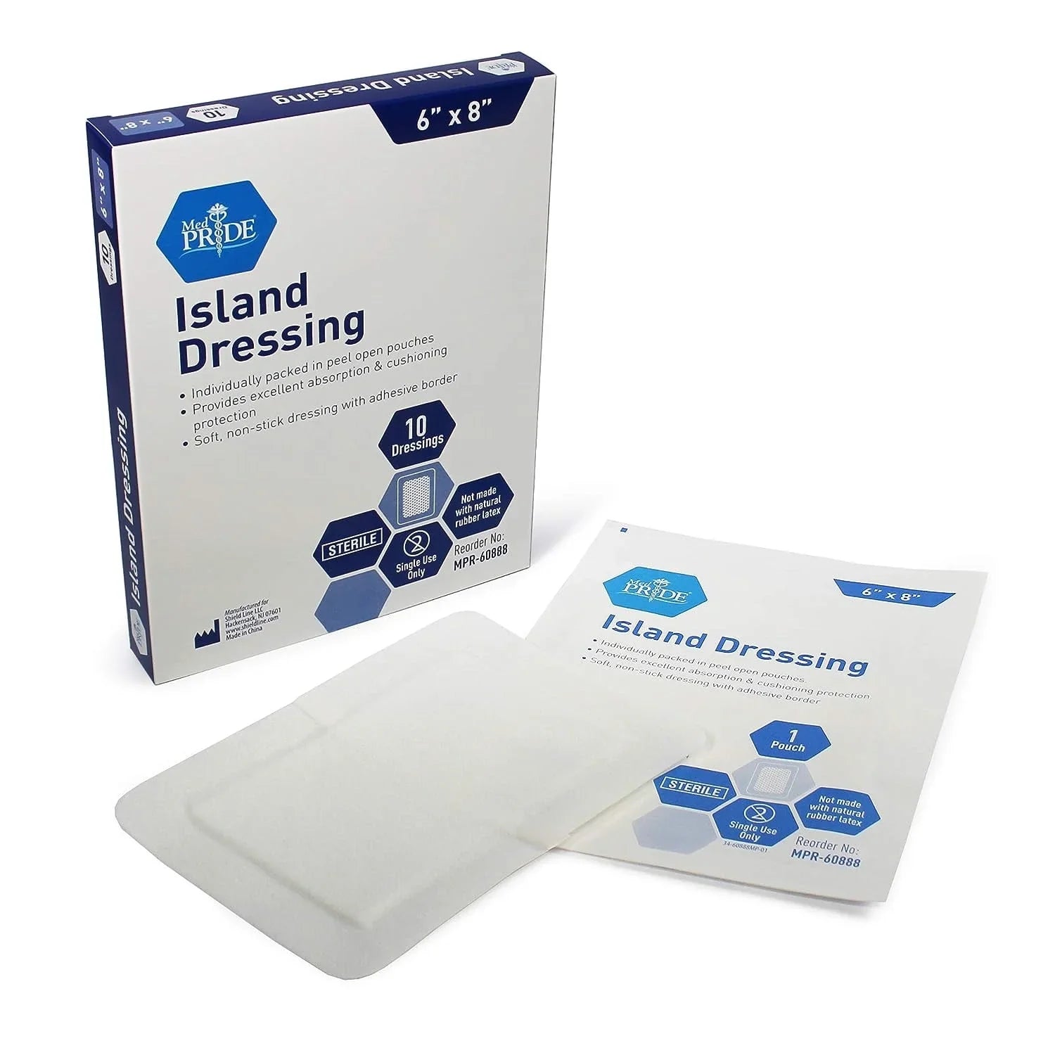 Medpride Bordered Gauze Island Dressing for Wounds First Aid Kit Suppl