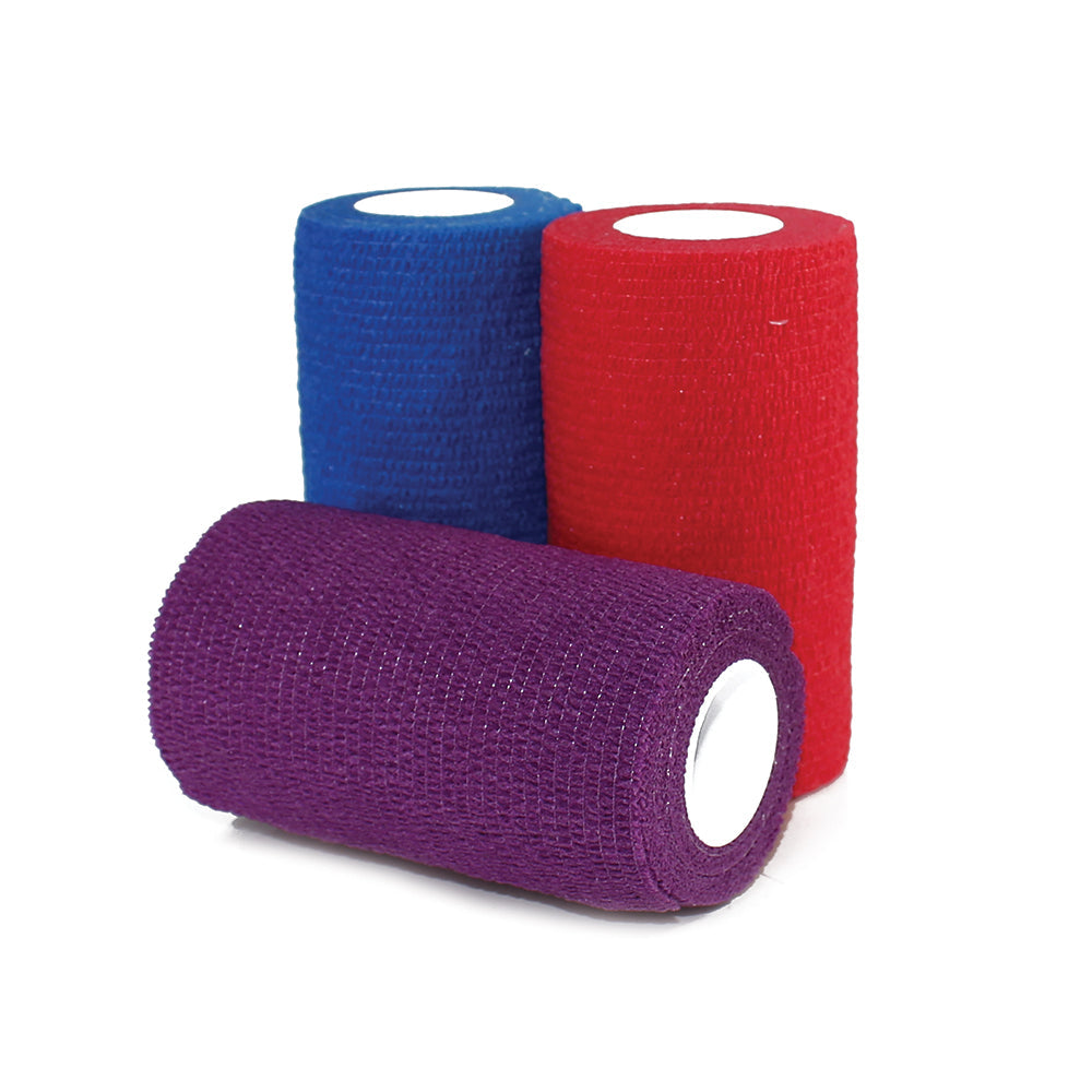 Medpride Self-Adherent Wrap, 4"x5" yds. - Rainbow - Latex Free, 3 colors/Box, Case of 18 (54 Count)