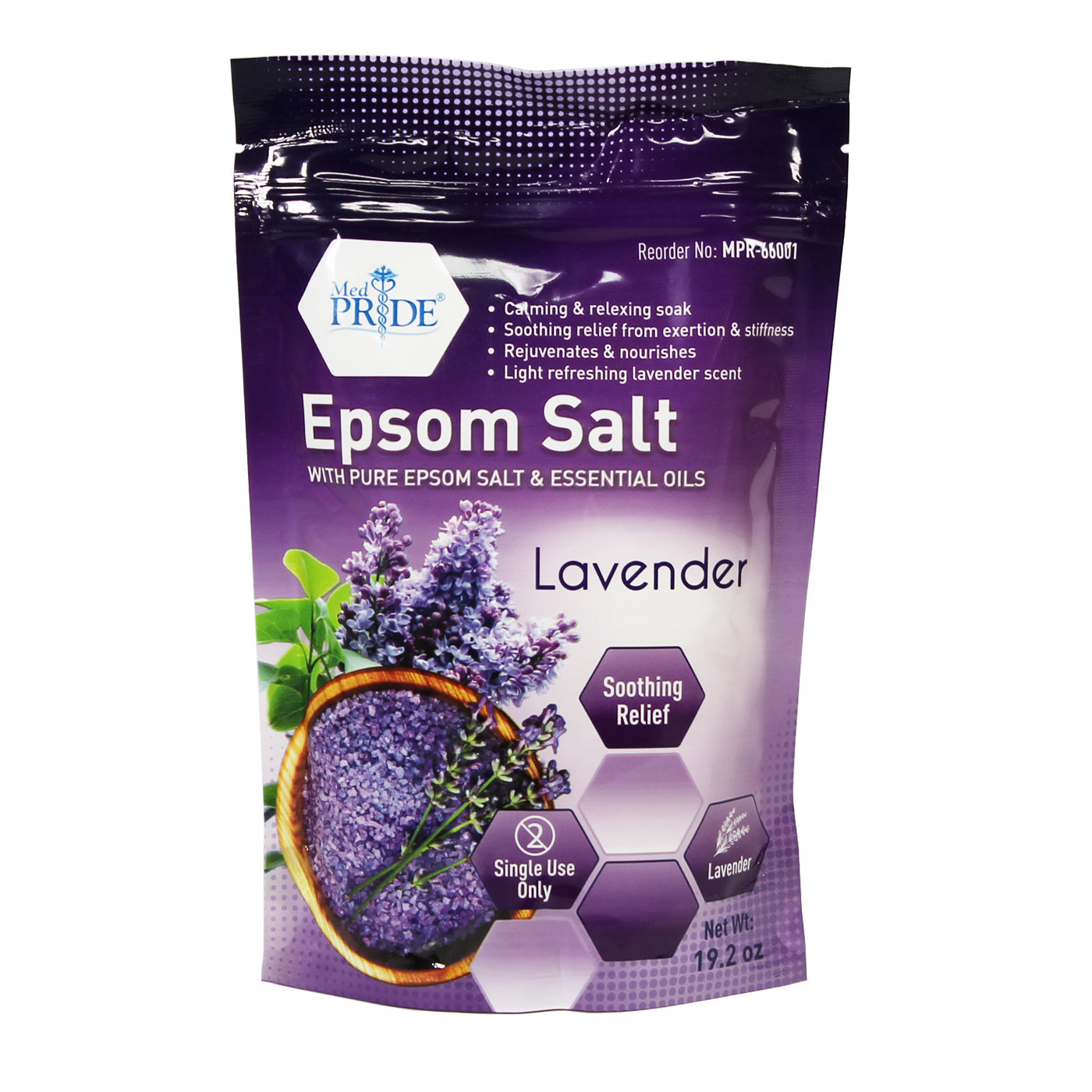 MedPride Epsom Salt, Relaxing Foot Bath Soak with Essential Oils, 19.2 oz. - Case of 12