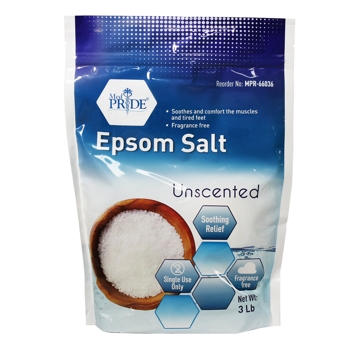 MedPride Epsom Salt, Relaxing Foot Bath Soak with Essential Oils, 19.2 oz. - Case of 12