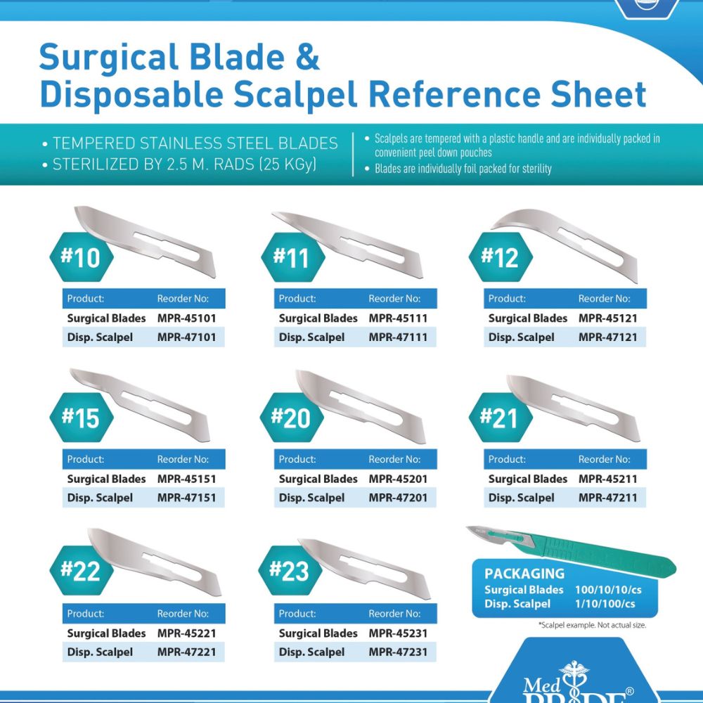 MedPride Disposable Scalpels - Stainless - Sterile