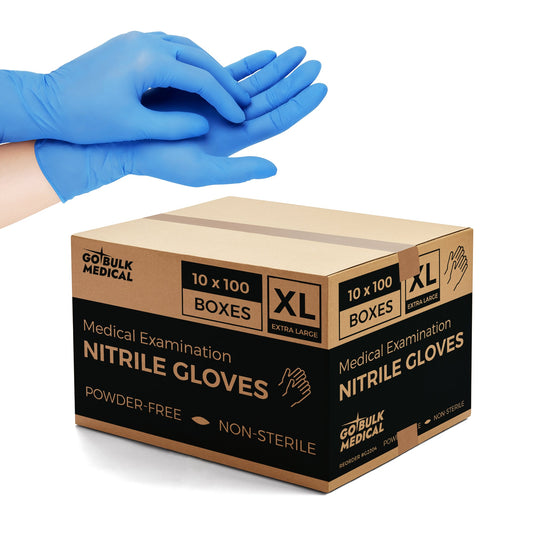 Nitrile Gloves Case of 1000 4 mil Thick Powder-Free Heavy Duty Disposable Blue Gloves