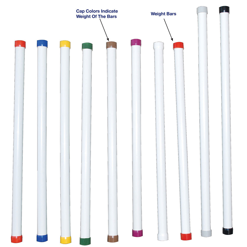 MJM International TRWB-B-36 Therapy Rehab Weighted Bars, BLUE 2 LBS 36" length