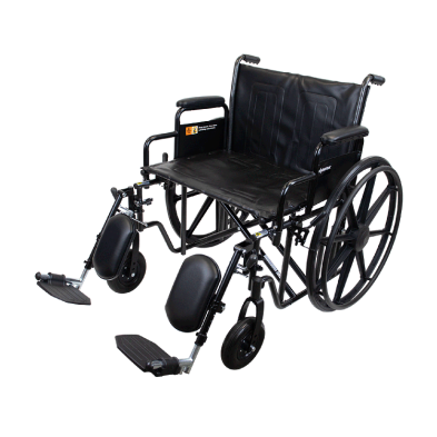 Bari+Max Bariatric Wheelchair - 24" x 18" w/ Desk Arm Elevating Leg R, Silver Vein, 1pc/cs