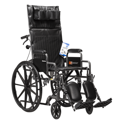 Dynaride DynaRide Reclining Wheelchair - 16" x 16" w/ Detach Desk Arm, Silver Vein, 1pc/cs