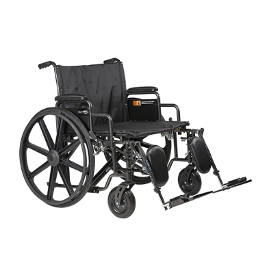 Bari+Max Bariatric HD Wheelchair - 26" x 20" w/ ELR, (10235 + 10264) Combo Package, 2/bx