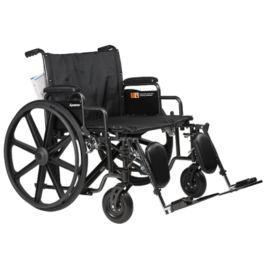 Bari+Max Bariatric HD Wheelchair - 28" x 20" w/ ELR, (10236 + 10264) Combo Package, 2/bx