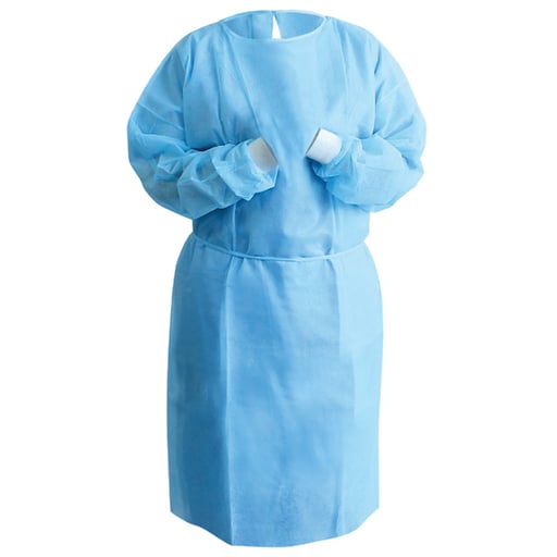 Disposable Isolation Gowns with Elastic Cuffs - Universal Size, Level 2, 100/Case