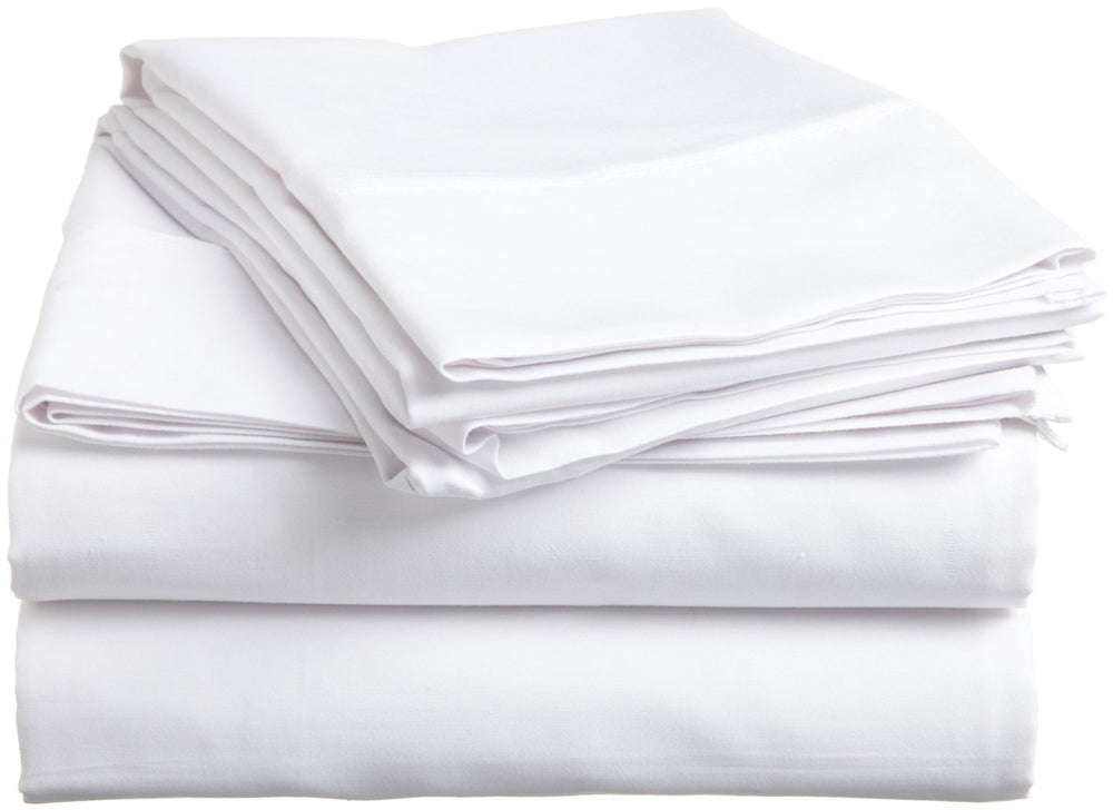 KSE SuperLux Collection T-130 White Sheets and Pillowcases