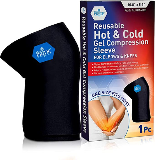 MedPride Hot & Cold Gel Compression Sleeve - One Size - 10.82" x 5.3" - 12 bxs/cs.