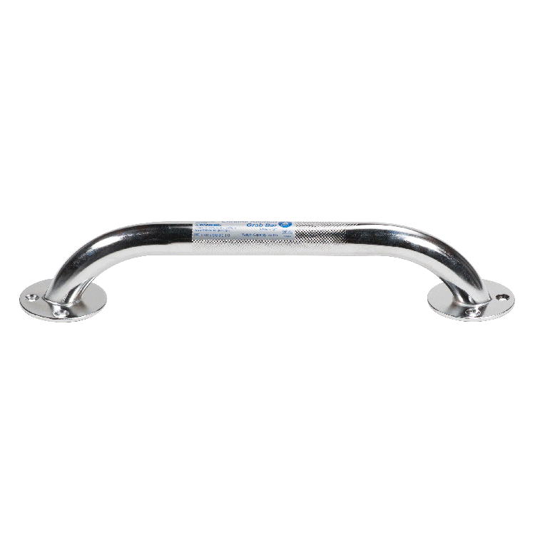 Dynarex Chrome Knurled Grab Bar, 12", Chrome, 1pc/bx