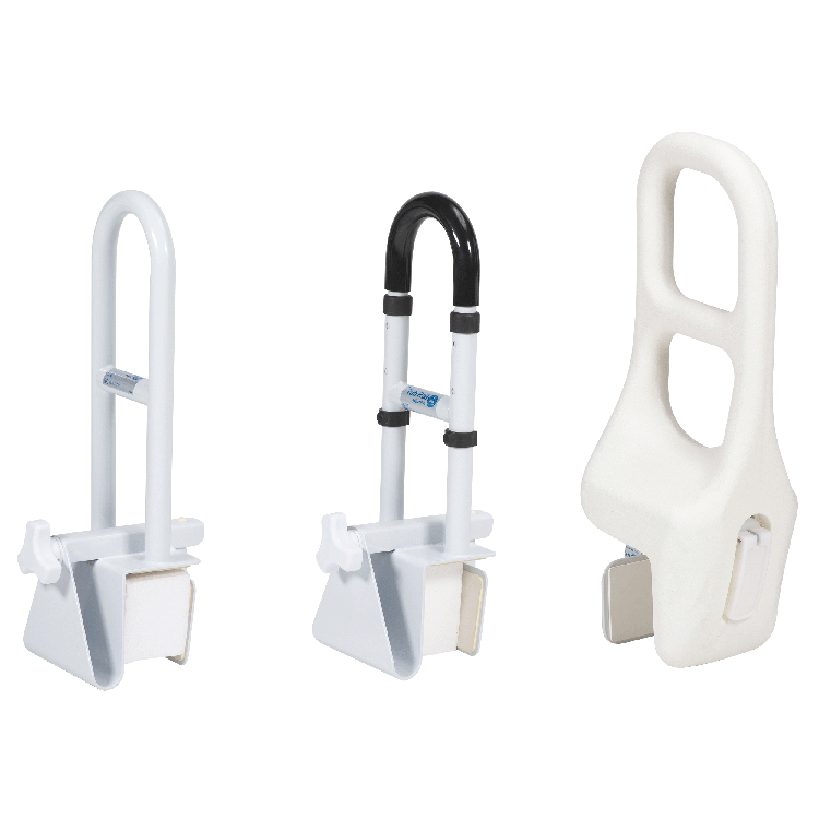 Dynarex Tub Rail - Steel Clamp-On, White Steel, 1pc/bx,6bx/cs