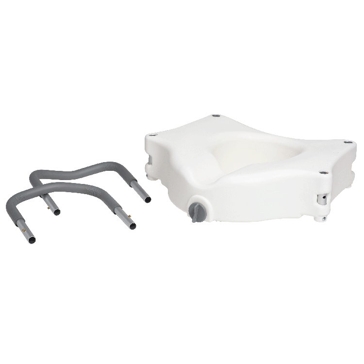 Dynarex Raised Toilet Seat w/ Arms, White, 1pc/bx