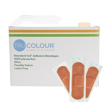 Tru-Colour® Adhesive Strip Tru-Colour® 1 X 3 Inch Fabric Rectangle Sterile BANDAGE