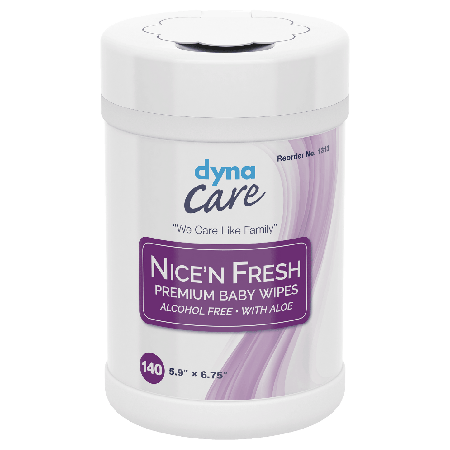DynaCare Nice'n Fresh Premium Baby Wipes Scented, 6" x 6.75", 12can/case (1680 Count)