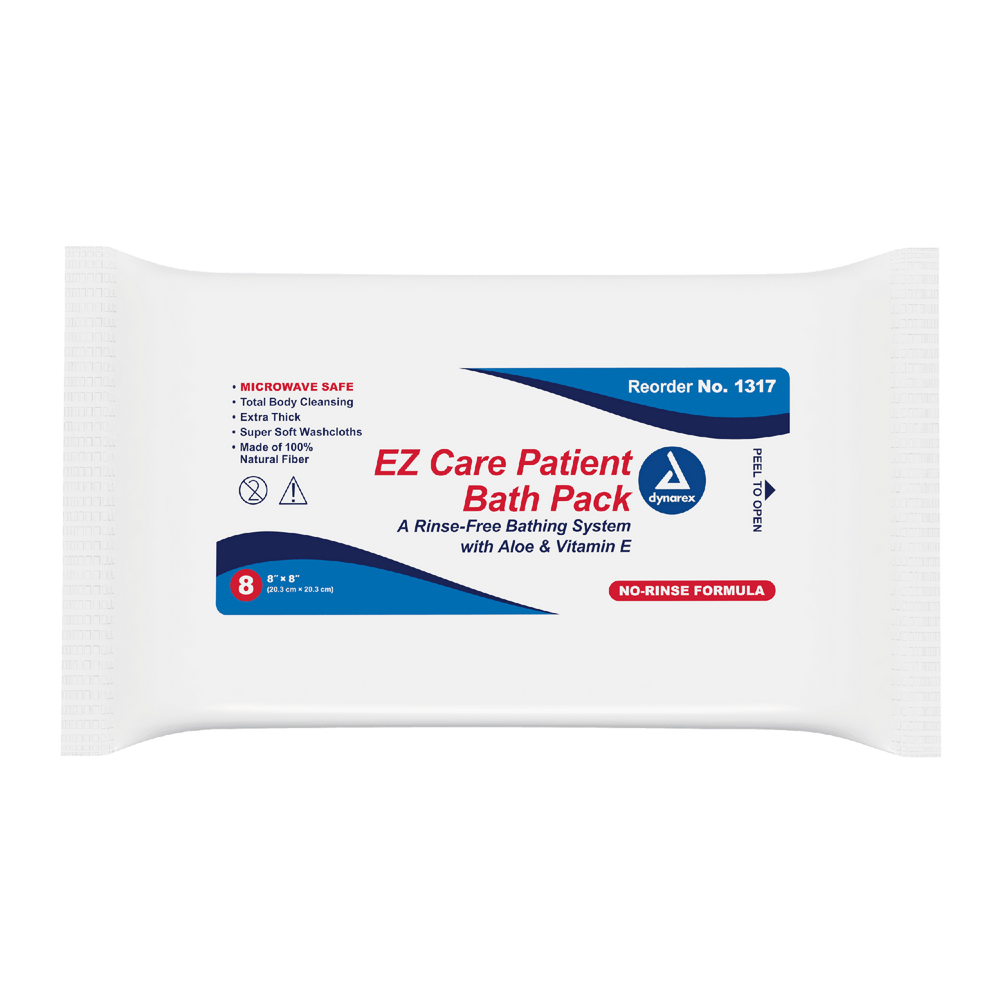 DynaCare EZ Care Patient Bath Packs, 8" x 8", 24pks/case (192 Count)