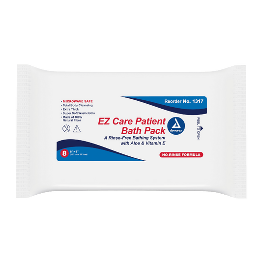 DynaCare EZ Care Patient Bath Packs, 8" x 8", 24pks/case (192 Count)