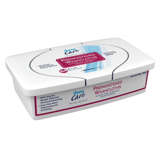 Dynarex Premoistened Adult Washcloths, 9" x 13" Tub, 8tub/case (512 Count)