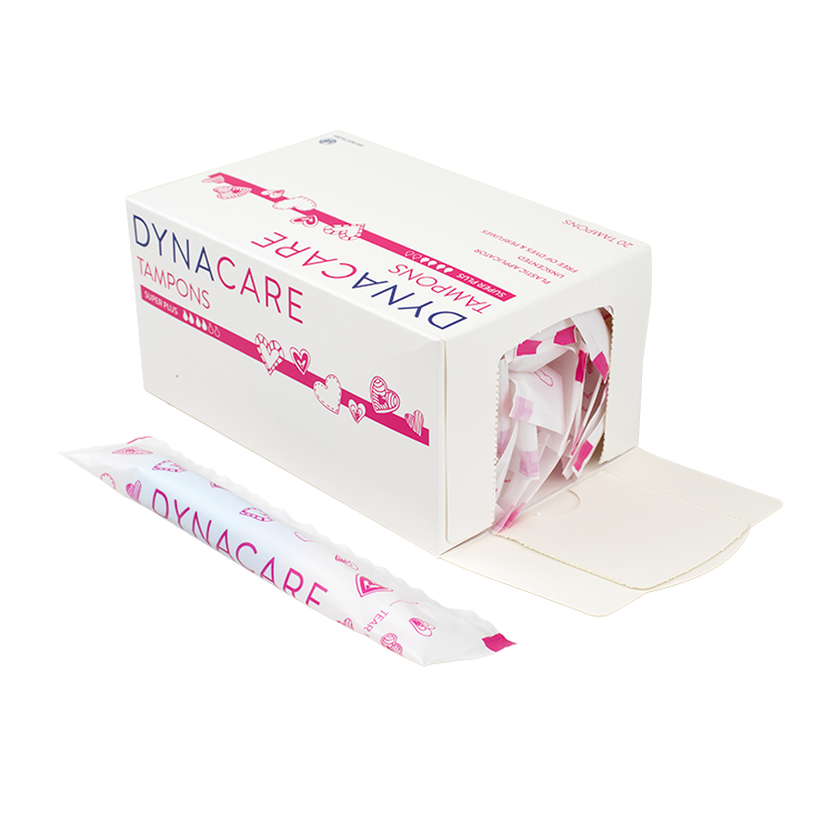 Dynacare Super Plus Tampons Plastic Applicator, 12-15gr absorbency, 10/20/cs